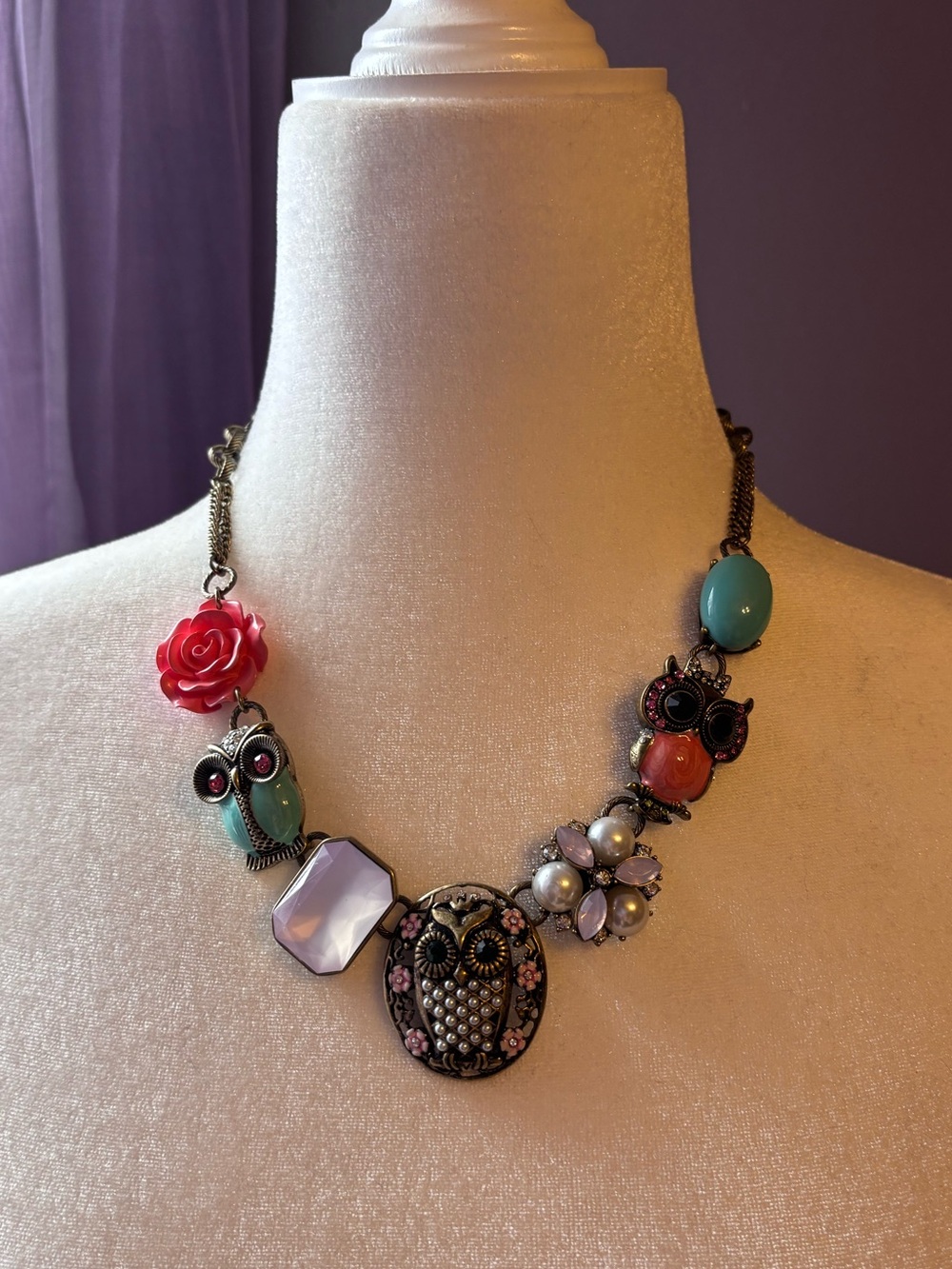 Betsey Johnson - Whimsical Multicolor Owl Statement Necklace